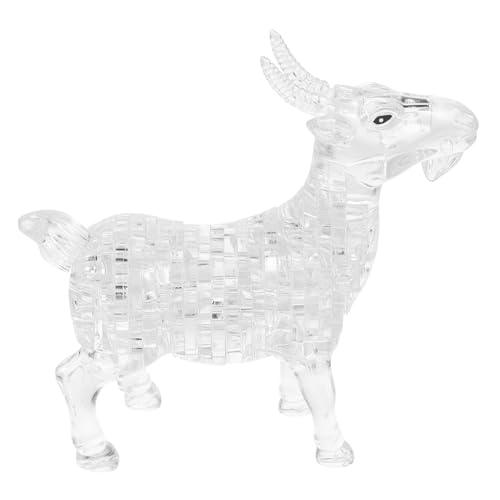 GALPADA 1 Stück Kristallpuzzle Bausteine Animal Figures wohnungseinrichtung Wohnaccessoire wohnraumdeko Geschenkidee wohnungsdeko Ziege Rätsel für Bauen für Puzzles Puzzle- Weiß von GALPADA