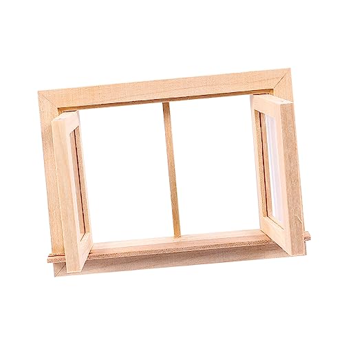 GALPADA 1 Stück Mini Möbelmodell Mini Hausdekoration Puppenhaus Dekoration Mini Fenstermodell Simuliertes Fenstermodell Miniaturszene Puppenhausmöbel Miniaturmöbel Aus Holz von GALPADA