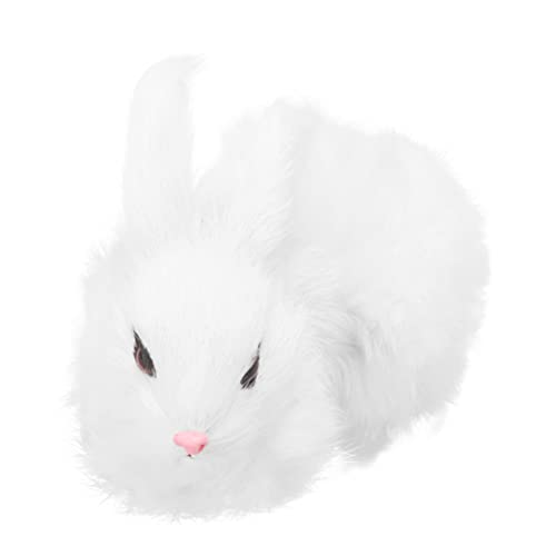 GALPADA 1 Stück Mini Plüschkaninchen Figur Realistisches Stofftier als Deko für Zuhause und Weißes Kuscheltier für Hochwertige Verarbeitung Leicht und Tragbar von GALPADA