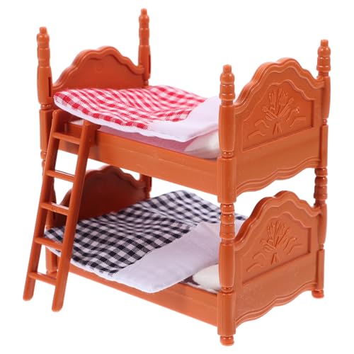 GALPADA 1 Stück Mini Schlafzimmerbett Schlafzimmer Junge Mädchen Puppe Zwillingsbett Kleines Simulationsbett Mini Etagenbetten Realistische Familien Mini Doppelbetten Miniatur von GALPADA