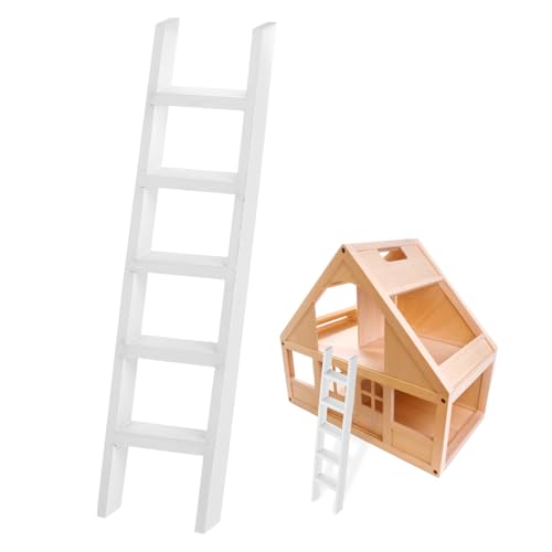 GALPADA 1 Stück Mini Simulierte Holzleiter Diorama Miniaturleiter Puppenhaustreppe Maßstab Winzige Treppe Für Puppen Puppenhaus Mini Handlauftreppe Puppenhausleiter Kleines von GALPADA
