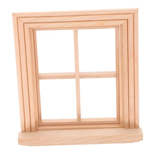 GALPADA 1 Stück Mini-möbelzubehör Miniaturtür Miniatur-Zeug Puppenstubenmöbel Miniaturspielzeug Mini-fensterrahmen Miniaturartikel Miniatur-zubehör Miniatur -Dinge Hölzern Beige von GALPADA