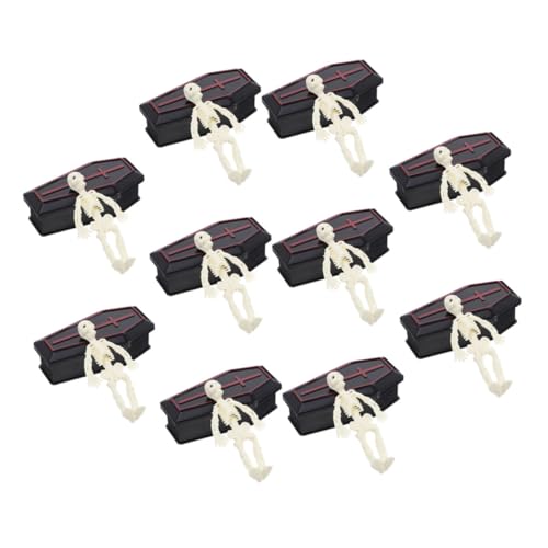 GALPADA 10 Sätze Halloween Prank Kasten Kunststoff Deko für Partys Platzsparende Geschenkdosen mit Skelettmotiv für Halloween Feierlichkeiten von GALPADA