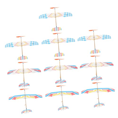 GALPADA 10 Stück Angetriebene Flugzeugmodelle Motorflugzeuge Flugspielzeug Kleinkinder Gummi Spielzeugflugzeuge Modellflugzeugform Für Draußen Fliegendes Flugzeug von GALPADA