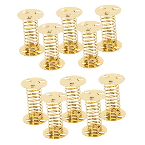 GALPADA 10 Stück Goldene Metallfeder Basen für Auto Dashboard Puppen Bobblehead Frühling Basteln DIY Zubehör Tanzspielzeug Federn von GALPADA