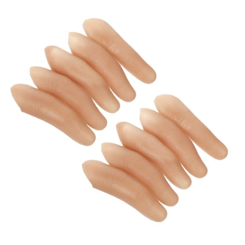 GALPADA 10 Stück Halloween-Dekoration Simulationsfinger Trick -Requisite Fake Finger klein Requisiten Finger Requisiten für Tricks Fingerärmel für Partystreiche Cosplay-Finger Vinyl Beige von GALPADA
