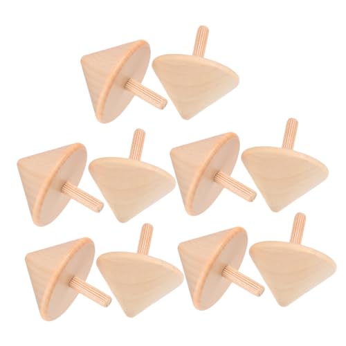 GALPADA 10 Stück Kreiselspielzeug Aus Holz Holzspielzeug Kinderoberteile DIY Unfertige Oberteile Handgefertigte Holzplatten Neues Für Tops Kindermalerei Beige von GALPADA
