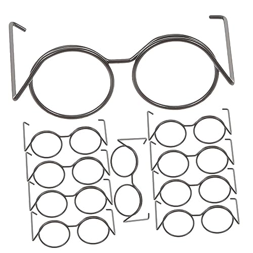 GALPADA 10 Stück Mini Brillen Aus Metall Spielzeugpuppe Kinderbrillen Mini Puppenbrille Puppen Minibrille Miniatur Realistische Sonnenbrille Für Puppen Draht Puppenbrillenrahmen von GALPADA