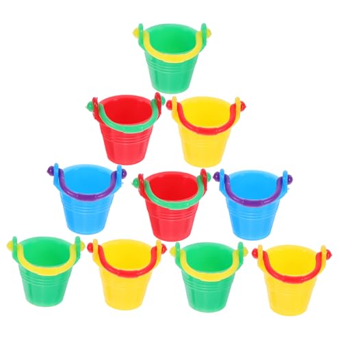 GALPADA 10 Stück Mini Eimer Kleine Eimer Miniatur Winzige Strand/Outdoor Größe Mini Sandeimer Puppenhaus Rosa Kleine Basteleimer Puppenhäuser Dekorativer Eimer Puppenhaus von GALPADA