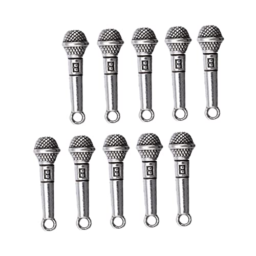 GALPADA 10 Stück Mini Mikrofon Aus Metall Puppe Kinderspielzeug Miniatur Mikrofon Für Mikrofone Mini Mikrofon Mini Musikinstrument Modell Realistisches Requisiten Mikrofon Miniatur von GALPADA