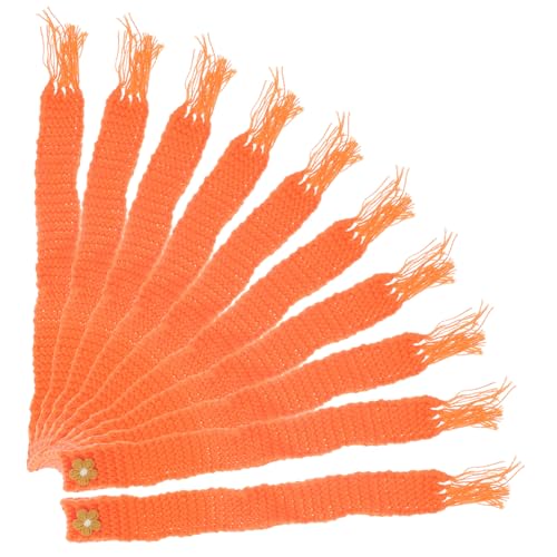 GALPADA 10 Stück Mini Schal Handschals Garn Stricken Basteln Für Leichtes Einfaches Sticken Elegantes Häkeln Winziges Nähen Rosa Kleines Zubehör Bulk Hals Stoffspielzeug von GALPADA