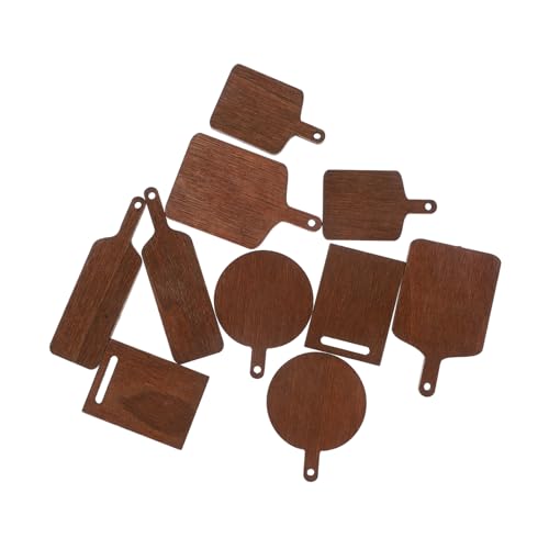 GALPADA 10 Stück Mini Schneidebretter Modellküche Miniatur Szenenzubehör Wurstwaren DIY Brett Miniaturen Kleine Dekoration Schneidebrett Puppenhaus Miniatur Schneidebretter von GALPADA