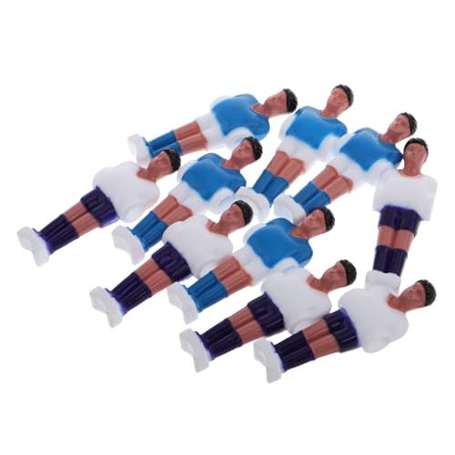 GALPADA 10 Stück Mini Tischfußball Spielerfiguren Set Ersatzteile für Foosball Tisch Detaillierte Soccer Spielfiguren in Blau weiß für Zuhause Büro und Handliche Mini Fußballspieler von GALPADA