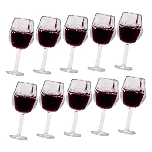 GALPADA 10 Stück Mini Weinglas Miniatur 1:12 Weingläser Kelch Mikro Puppenhaus Klein Getränk Mini -weingläser Winzig Zubehör Für Puppenhäuser Mini-Tasse Puppe Weinglas Becher Harz von GALPADA
