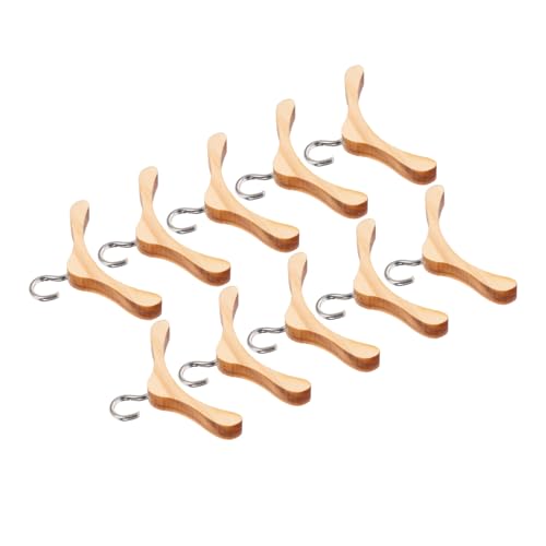 GALPADA 10 Stück Mini -holzkleidung Rack Miniatur Kleiderbügel Für Puppenkleider Kleidung Für Kleidungsstück Winzig Puppenkleidung Puppentuch Babypuppen Realistisch Bambus Light Brown von GALPADA