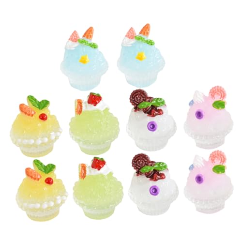 GALPADA 10 Stück Miniatur Eiscreme Teiliges Puppenhaus Dekorationsset aus Resin Farbenfrohe Nachbildung von Desserts für Kreative Spielwelten und Miniatur Gestaltung von GALPADA