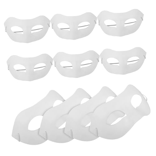 GALPADA 10 Stück Teiliges DIY Blanko Papiermasken aus Umweltfreundlichem Papiermasse für Masquerade Karneval Cosplay und Party Bemalbar Sicher und Langlebig für Kreative Maskenbemalung von GALPADA