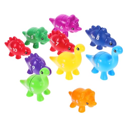 GALPADA 10 Stück Teiliges Dinosaurier Zahl Zuordnungsspielzeug für Pädagogisches Lernspielzeug Kreativität Sortierfähigkeit und Kognitiver Entwicklung von GALPADA