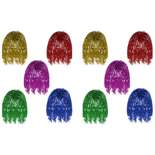 GALPADA 10 Stück Teiliges Farbige Lametta-perücken aus Kunststoff Leichte Modische Party Cosplay-perücken für Halloween Kostümfeste Maskeraden Buntes Glänzendes Zubehör GALPADA 10 Stück Teiliges Farbige Lametta-perücken aus Kunststoff Leichte Modische Party Cosplay-perücken für Halloween Kostümfeste Maskeraden Buntes Glänzendes Zubehör von GALPADA