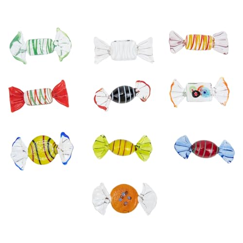 GALPADA 10 Stück Teiliges Glas Candy Ornament Handgefertigt Bunte Dekoration mit Glatter Oberfläche für Hochzeit Party Weihnachten Festtagsdeko Familienfeier Stilvolle Vintage Murano-Optik GALPADA 10 Stück Teiliges Glas Candy Ornament Handgefertigt Bunte Dekoration mit Glatter Oberfläche für Hochzeit Party Weihnachten Festtagsdeko Familienfeier Stilvolle Vintage Murano-Optik von GALPADA