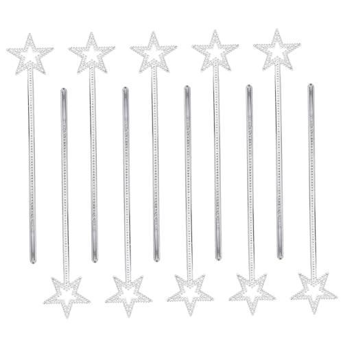 GALPADA 10 Stück Teiliges Glitzernde Feenstäbe mit Silbernem Design Lange Flash Fairy Wands für Kindergeburtstag Kostüm Cosplay und Bühnenauftritte Leicht und Handlich von GALPADA