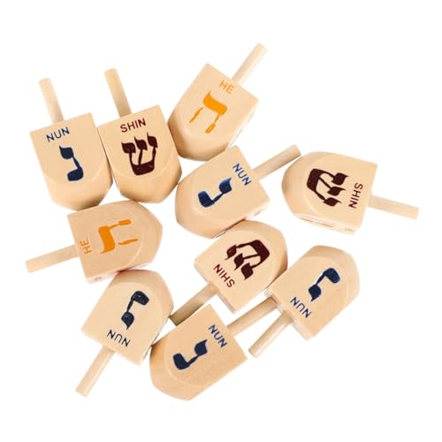 GALPADA 10 Stück Teiliges Holz Dreidel Set für Hanukkah Ergonomisch Gestaltet Leicht zu Drehen als Partyzubehör und Lernspielzeug zur Motorischer Fähigkeiten bei Kindern GALPADA 10 Stück Teiliges Holz Dreidel Set für Hanukkah Ergonomisch Gestaltet Leicht zu Drehen als Partyzubehör und Lernspielzeug zur Motorischer Fähigkeiten bei Kindern von GALPADA