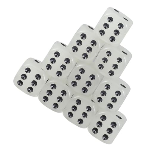 GALPADA 10 Stück Teiliges Leuchtende Würfel Schwarze Punkte Glow The Dark Spielwürfel für Party Brettspiele Poker Sicherer Vielseitige Spielwürfel für Familie und Freunde von GALPADA