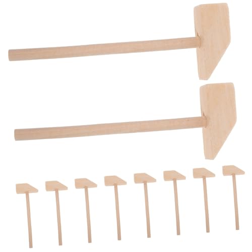 GALPADA 10 Stück Teiliges Mini Holzhammer für Leichtes Sicheres Holzspielzeug mit Glatten Kanten Ergonomischer Griff als Hammer Klopfen Goldene Eier von GALPADA