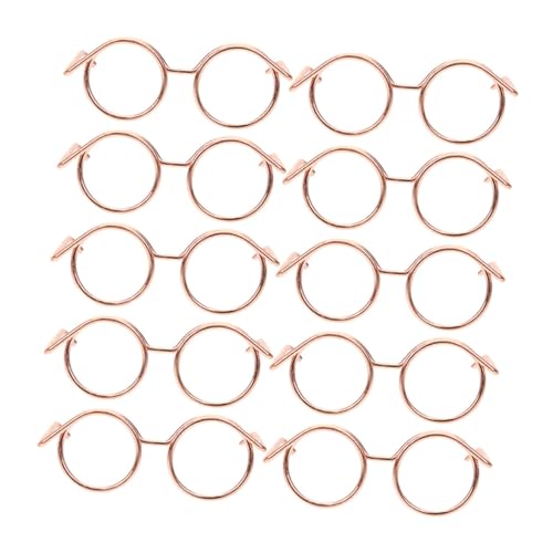 GALPADA 10 Stück Teiliges Mini Metallbrillen ohne Gläser für Puppen Linsenlose Vintage Eyeglasses als Puppen Accessoire Leichter Robuster Drahtrahmen für Puppenkleidung und Sammler von GALPADA