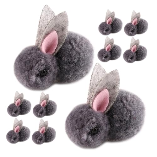 GALPADA 10 Stück Teiliges Mini Plüschhasen Weiche Kleine Kuscheltiere als DIY Kleidung Zubehör für Basteln von Kleidung Hüten Taschen Sichere und Glatte Oberfläche für Osterdeko und von GALPADA