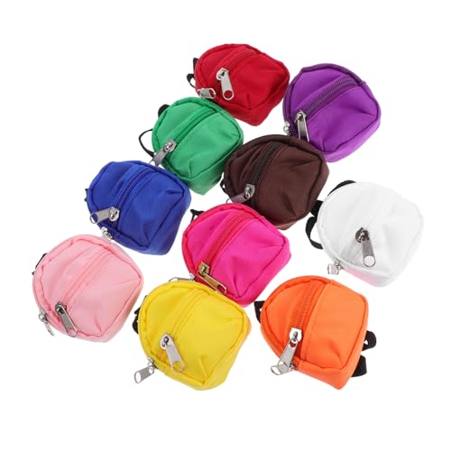 GALPADA 10 Stück Teiliges Mini Rucksack für Puppen Reißverschluss Niedliche Mini Schulrucksäcke für Puppen Leichte Strapazierfähige Spielzubehörteile für Fantasievolles Rollenspiel und von GALPADA