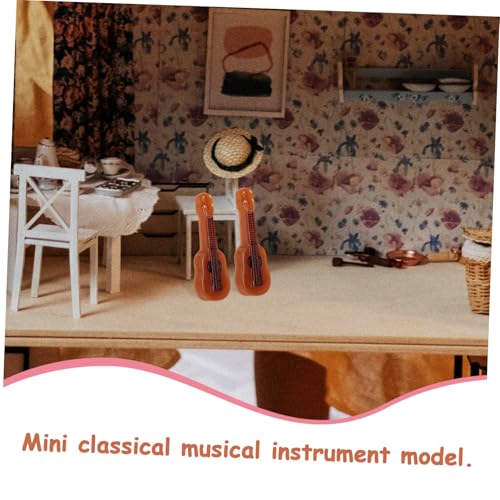 GALPADA 10 Stück Teiliges Miniatur Gitarrenmodell aus Langlebigem Resin Detailgetreu Geschnitzt Realistische Puppenhaus Dekoration Vintage Textur für Miniaturwelten und Kreative von GALPADA