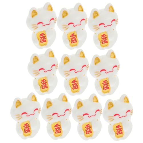 GALPADA 10 Stück Teiliges Miniatur Winkekatzen Figuren aus Resin Micro Landschafts Deko Langlebig Leicht Verschleißfest für Tisch Garten Puppenhaus und DIY Dekoration von GALPADA