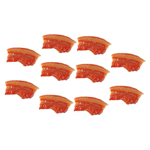 GALPADA 10 Stück Teiliges Simulation Fleischmodell Realistisch Gestaltetes Streifenfleisch Langlebige PVC Deko Vielseitig für Foto Requisiten Küchendekoration Restaurant und von GALPADA