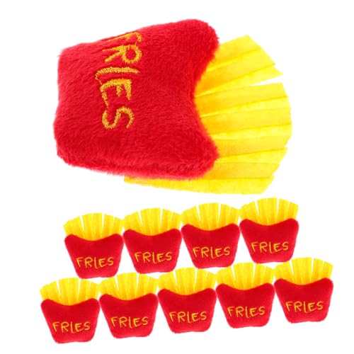 GALPADA 10 Stück Teiliges Weicher Lustiger Pommes Frites Plüschspielzeuge mit Niedlichem Cartoon Kopf Kreative DIY zubehör für Schuhe und Hüte als Gefälschtes Food Stuffed Animal von GALPADA