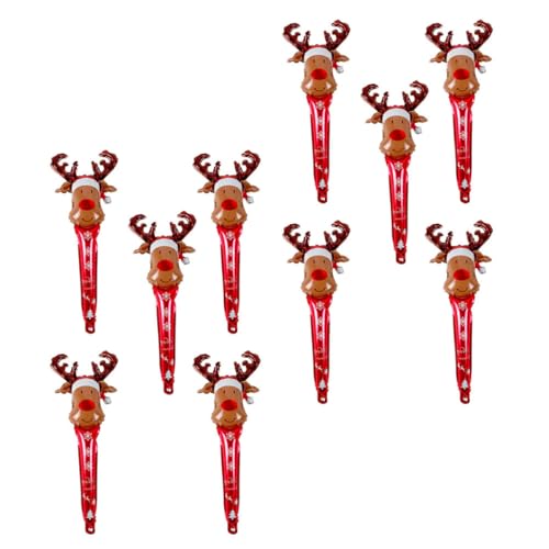 GALPADA 10 Stück Teiliges Weihnachts-elchkopf Aufblasbar Stickballon Handheld Dekoration für Festliche Xmas Partyspaß GALPADA 10 Stück Teiliges Weihnachts-elchkopf Aufblasbar Stickballon Handheld Dekoration für Festliche Xmas Partyspaß von GALPADA
