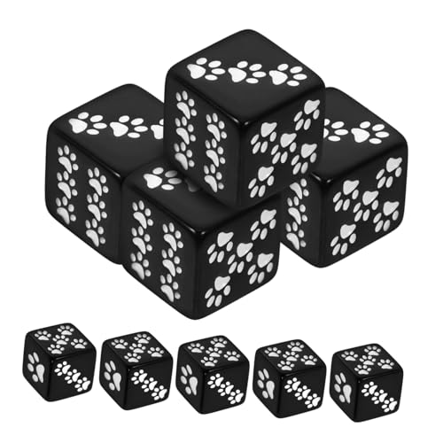 GALPADA 10 Stück Teiliges Würfelset mit Cartoon Pfotenmuster Seitige Spielwürfel aus Schwarzem Resin für Brettspiele Lehrmittel und Party Accessoires GALPADA 10 Stück Teiliges Würfelset mit Cartoon Pfotenmuster Seitige Spielwürfel aus Schwarzem Resin für Brettspiele Lehrmittel und Party Accessoires von GALPADA