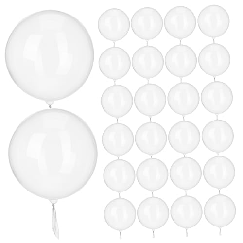 GALPADA 100 Stück Bobo Bälle Party Große Blasen Regenbogen Dekorationen Durchsichtiger Ballon Kreis Zahl Geburtstag Fiesta Farbe Große Vinyl Aufblasartikel Hochzeiten Kugel von GALPADA