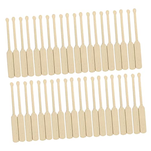 GALPADA 100 Stück Miniatur Holzpaddel Dekorationen für Strand Mikrolandschaft DIY Sandkasten Zubehör Paddel für Puppenhaus und Tischdeko aus Holz Gefertigt Leicht und Kompakt von GALPADA