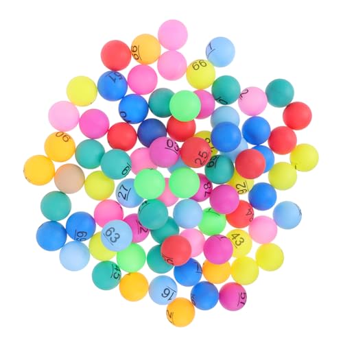 GALPADA 100 Stück Nummerierte Raffle Bälle Kleine Plastikkugeln für Bingo Spiele Partydekoration und Familienspaß von GALPADA