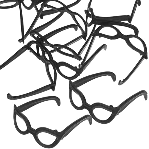 GALPADA 100 Stück Puppenbrillen Schwarze Sonnenbrillen für Puppen Bastelzubehör für Puppenmode und Kreative DIY Projekte für Puppenhaus Szenen und Rollenspiele von GALPADA