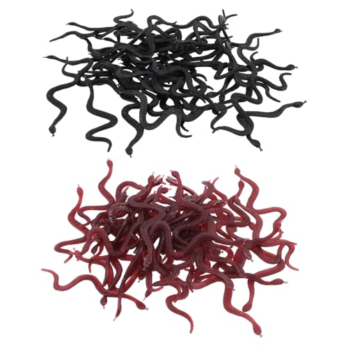 GALPADA 100 Stück Realistische Spielzeugschlangen aus Sicherem Material Flexible Gummischlangen für Halloween Party Deko Lernen Detailreich Robust für Streiche und Wildtierfans von GALPADA