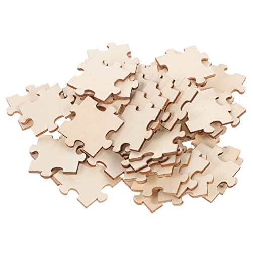 GALPADA 100 Stück Teiliges Holzpuzzle Blanko Puzzle Teile zum Selbstgestalten DIY Holzpuzzle für Basteln Malen Kreatives Feinmotorik und Kreativität von GALPADA