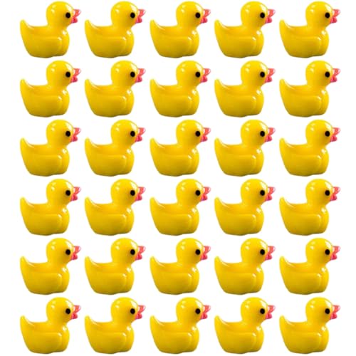 GALPADA 100 Stück Teiliges Miniatur Enten aus Hochwertigem Harz Dekorative Mini Figuren für Gartenlandschaft Puppenhaus Pflanzen und Tischdeko Gelbe Landschaftsfiguren für DIY von GALPADA