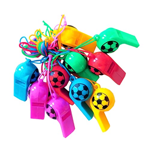 GALPADA 100Stücke Fußball Trillerpfeifen mit Lanyard Sportliche Partyspielzeuge für Fußballgeburtstage Kinderfeste und Sportaktivitäten Party und Füllstoffe von GALPADA