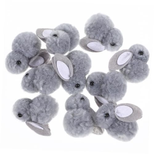 GALPADA 10Stücke Mini Plüschkaninchen Weiche Stofftiere für DIY Dekoration Hasen Ornamente für Kleidung Taschen und Ostern Vielseitig Einsetzbare Kuscheltiere von GALPADA