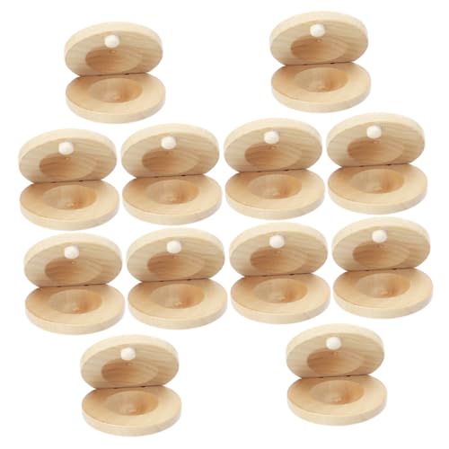 GALPADA 12 Stck Teiliges Holz Kastagnetten für Kleine Rhythmische Percussion Instrumente Leicht Klarer Fördert Musikalisches Interesse und Koordination von GALPADA