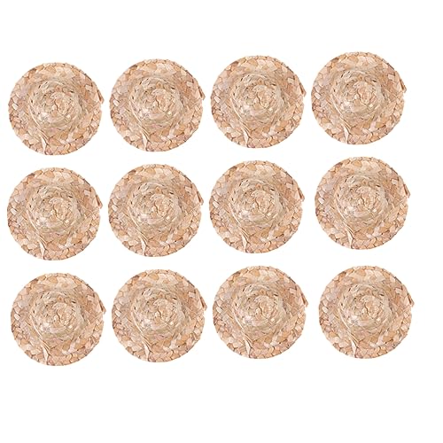 GALPADA 12 Stück Mini Handgefertigte Strohhüte für Puppen Woven DIY Bastelmaterial für Dekoration und Partybedarf GALPADA 12 Stück Mini Handgefertigte Strohhüte für Puppen Woven DIY Bastelmaterial für Dekoration und Partybedarf von GALPADA