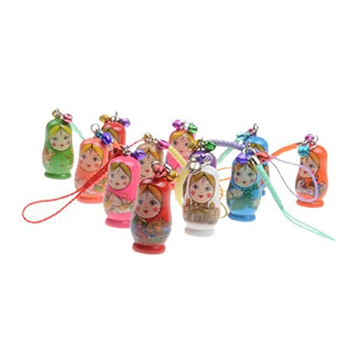 GALPADA 12 Stück Schlüsselanhänger Aus Holz - Kreative Babushka Puppen Schlüsselringe - Mini Charme Für Taschen Handys Und Als Geschenkidee Ideal Für Dekoration Und Sammler von GALPADA
