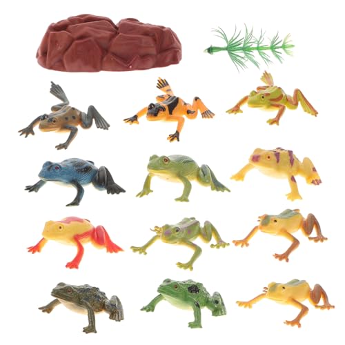 GALPADA 12 Stück Simulation Froschmodell Mini Froschfiguren Beruhigende Sinne Niedliche Kleine Kleinkind Spiele Froschspielzeug Gefälschtes Stressspielzeug Tierbaby Pädagogische Mini von GALPADA